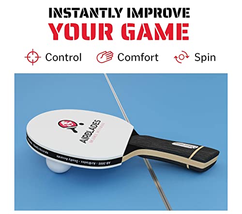 Airblades Professional Ping Pong Paddles Set Of 2 + Two Spare Rubbers | Pro Table Tennis Racket With Hard Carry Case |Ergonomic Handle | 5 Blades Of Wood With Premium Rubber And Sponge #TOP4