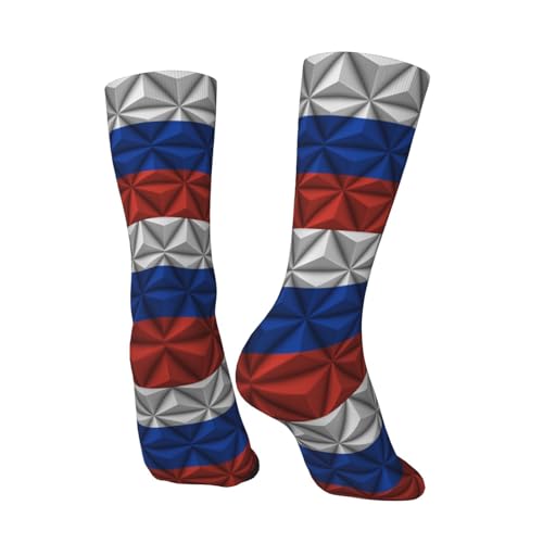 Russian Flag With Polygonal Effect Socks For Men Women Outdoor Sports Running Hiking Wicking Crew Socks4