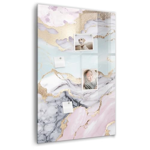 Tableau blanc en verre magnétique effaçable marbre 60x90 pour salle de réunion