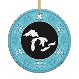 Christmas Ornament, Michigan Great Lakes State Christmas Ornaments, Ceramic Pendant, Xmas Tree Hanging Decoration, Holiday Decorations, Family Ornaments 2025, Gifts