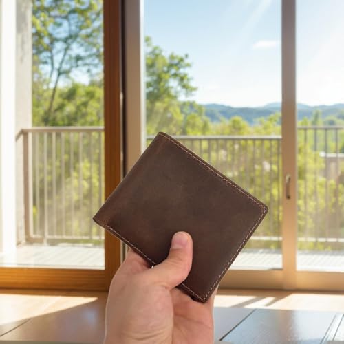 Top Grain Leather Wallet for Men,Slim Large Capacity Minimalist Wallet,EirBesr Men's Bifold Wallet with RFID Blocking3