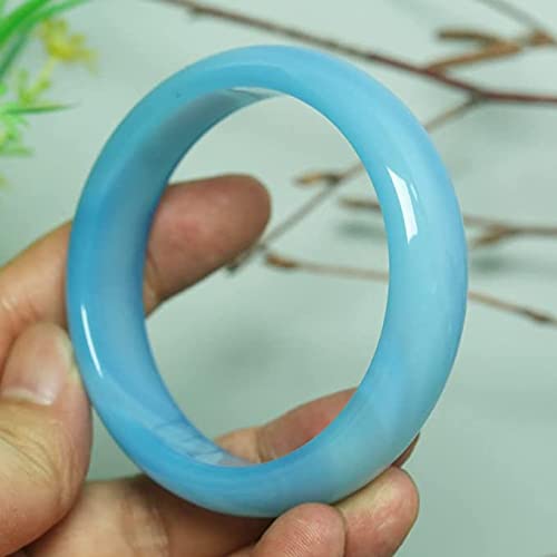 Jade femelle bleu et agate pour sublimer vos tenues de soirée jonc en calcédoine 58mm