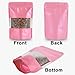 100 Pieces Resealable Mylar Bags, Stand Up Smell Proof Bags with Matte Window, Zipper Lock Foil Pouch Packaging (Pink, 3.5 X 5.1 Inch)