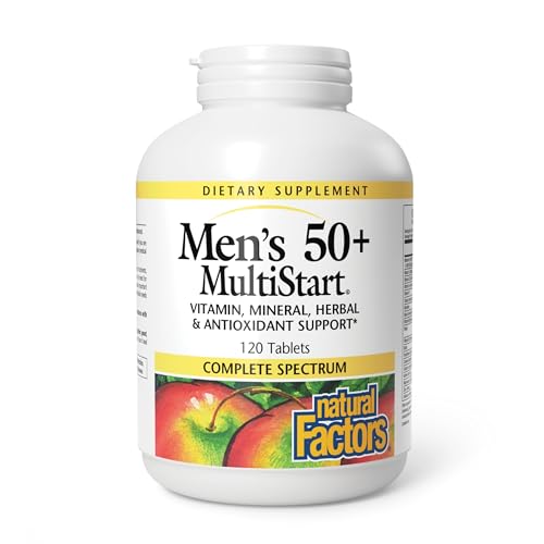 Natural Factors, Men's 50+ MultiStart Daily Multivitamin, Nutritional Support for Immune and Prostate Health, 120 tablets (60 servings) Natural Factors, Men's 50+ MultiStart Daily Multivitamin, Nutritional Support for Immune and Prostate Health, 120 tablets (60 servings)