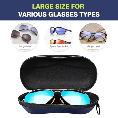 Image of MoKo Semi Hard Shell Sunglasses Case, Unisex Protective Eyeglass Case Glasses Case Holder with Metal Hanging Hook