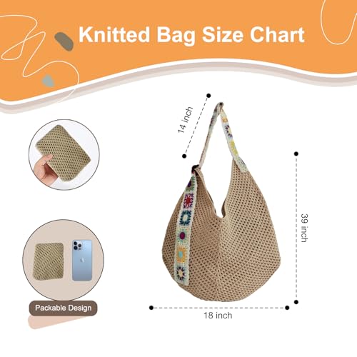 Crochet Hobo Bags for Women – Large Boho Crossbody Shoulder Tote, Knitted Crochet -Strap Purse, for Daily, Travel & Shopping3