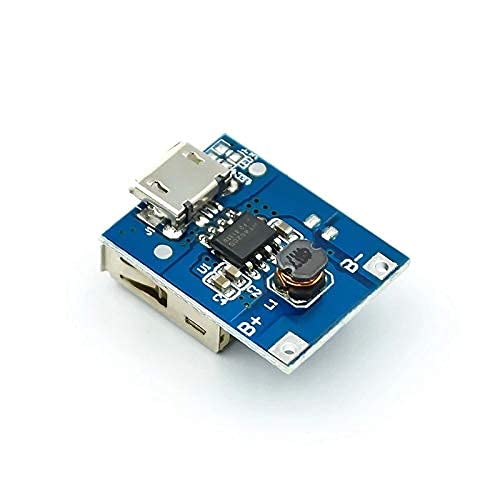 Image of Robocraze 2-in-1 18650 Li-ion Charge Discharge Board | 5V 1A | 5V boost power module for 18650 Li-ion cells with 1A charging, USB output, overcharge, overdischarge & short-circuit