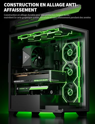 Soporte GPU aleación resistente upHere GL7 con iluminación ARGB ajustable para proteger tu PC 2
