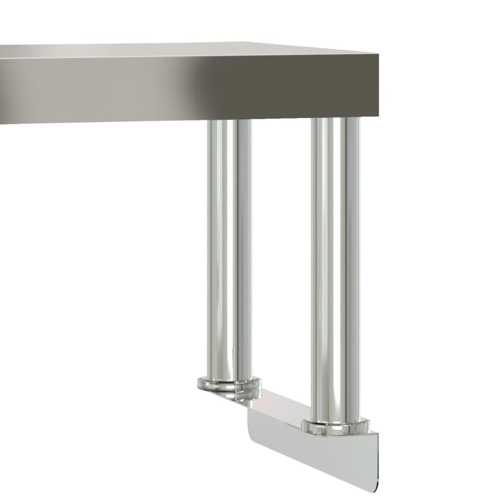 Mangloder Edelstahl Küchentisch mit Aufsatzboard 110x55x120 cm für Gastronomie Restaurant Catering Imbiss Bistro Hotel Küchenzubehör