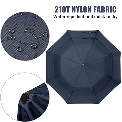 Image of G4Free 62 inch Portable Golf Umbrella Automatic Open Large Oversize Vented Double Canopy Windproof Waterproof Sport Umbrellas | Windproof Heavy Duty Umbrella, Automatic Open, Sport Umbrella, Durable, Waterproof Stick Umbrella, for Rain, for 2 People