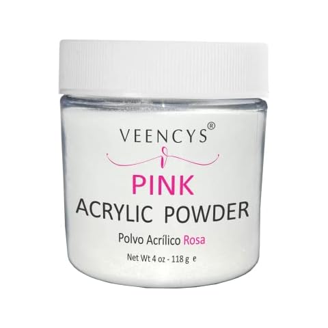 Veencys Acrylic Powder - Salon Premium Quality Acrylic Nails Extension - Nail Art - Natural Acrylic Powder for Nails - Ideal Manicure for Home Saloon -(Pink 4 Oz) Cover
