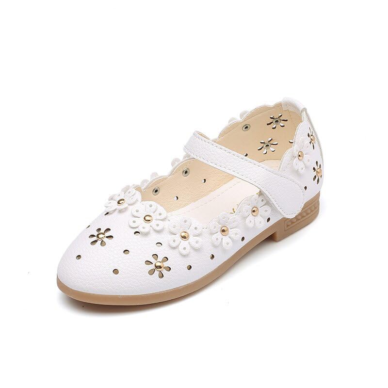 Bold N Elegant PU Leather Girls Party Ballerina Belly Sandal Shoes Footwear with Gold Bead Floral Cutwork for Infant Toddler Young Girls (White, 12_months) (B0CB8G62YM) Amazon Price History, Amazon Price Tracker