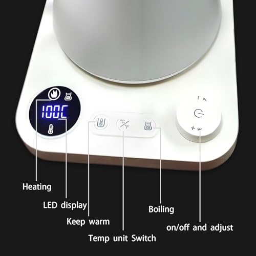Tetera Eléctrica Digital NNAKLLI 0.9L Control Temperatura Beige miniatura 6
