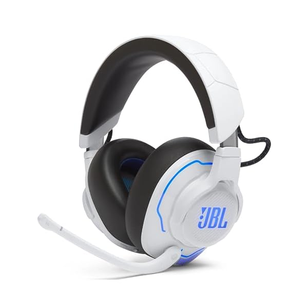 JBL Quantum 910P Wireless Bluetooth Gaming Headset with Microphone for Playstation, Compatible with Other Consoles, 39-Hour Battery Life, White