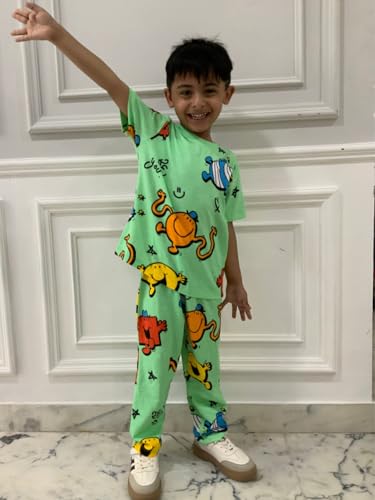Image of Nap Chief Kids Cotton Nightwear Set, Full Sleeve Offical Characters Printed T-Shirt & Pyjama Set for Boys & Girls