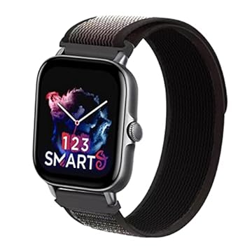 Pulseira de Nylon Nova compatível com GTS 4 /GTS 4 Mini/GTS 3 /GTS 2 Mini/GTS 2 2e /GTS 1 Marca 123Smart - Preto com Branco