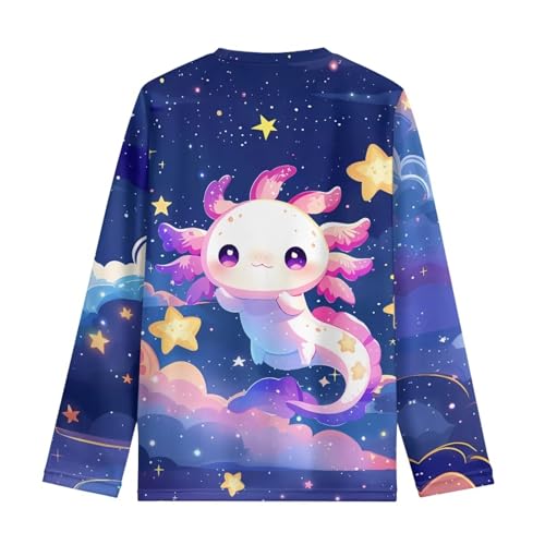 Image of Girls Cartoon Print Long Sleeve Graphic Tee Casual Crew Neck T-Shirts for 3-16 Years Little Girls