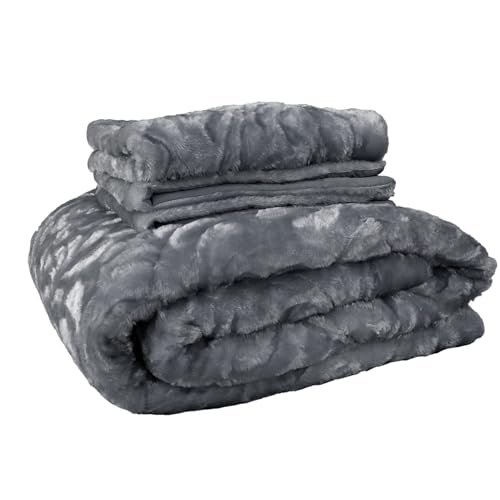 PHP Super Soft Velvet Quilted Bedspread King Size Bedding Set 3 Piece with Matching Shams - Warm Quilt Blanket for Bedroom Decor for Teen Girls - Grey - Cosy Home Interiors PHP Super Soft Velvet Quilted Bedspread King Size Bedding Set 3 Piece with Matching Shams - Warm Quilt Blanket for Bedroom Decor for Teen Girls - Grey - Image 5