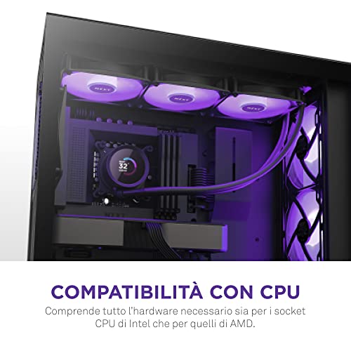 Kraken 360 RGB - RL-KR360-B1-360mm AIO CPU Liquid Cooler - Customizable 1.54" Square LCD Display for Images, Performance Metrics and More - 3 x F120 RGB Core Fans - Black - Sistema di raffreddamento - Immagine 7