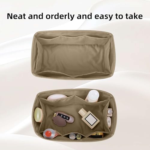 Image of DGAZ Silk Purse Organizer Insert For Hermes Hac 28 /32 /40 /45 /50 Bags, Luxury Handbag & Tote Organizer, Simplicity bag organizer(Cris tourterelle,Hac45)
