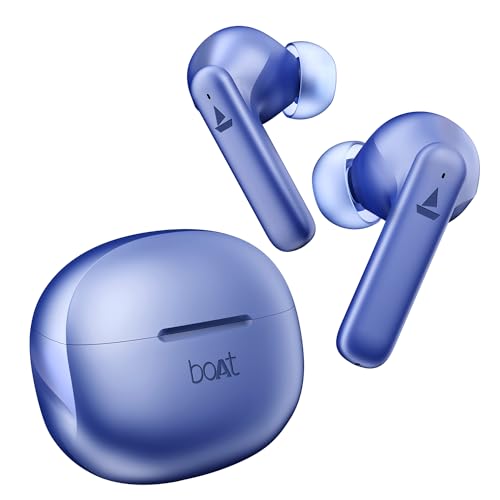 boAt Airdopes 170 TWS in Earbuds with 50H Playtime, Quad Mics ENx™ Tech, Low Latency Mode, 13mm Drivers, ASAP™ Charge, IPX4, IWP™, Touch Controls & BT v5.3(Tranquil Blue)