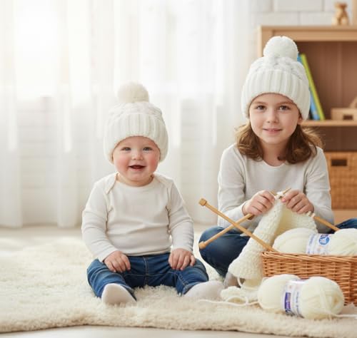 Image of ProKart Premium Blankie Wool, Plush & Cuddly, Chenille Yarn Supersoft Hand Knitting Wool Ball | Blanket Thick /Mottu Yarn Ball Suitable for Hand Knitting and Crocheting for Baby, Adult, Sweaters, caps, Throws, Home Furnishing, Scarves, Blankets (Off White, 100gms x 1 Pack)
