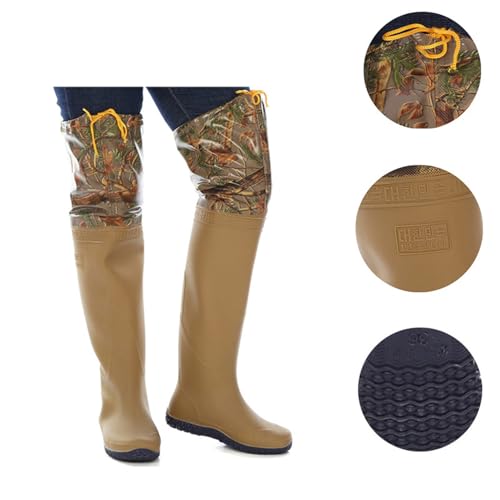 [イグル] ヒップウェーダー PVCウェーダーブーツ 太ももまでの長さ 渓流釣りに適用 防水ブーツ 24.5cm フェルトソール ヒップブーツ フェルトウェーダー ウェダー カラー11 釣り用品 フィッシングウェア 迷彩デザイン 3枚目