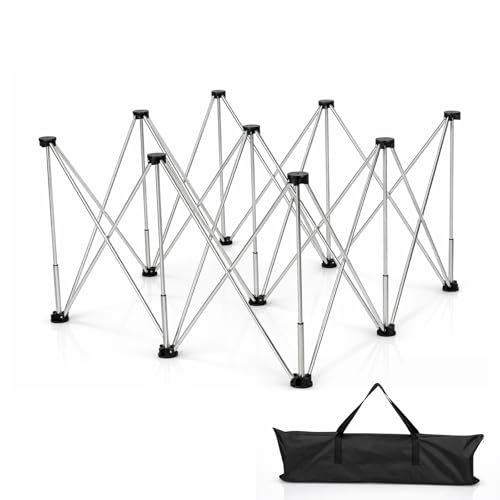 Heavy Duty Folding Workstand with Carry Bag, Max Load 630kg Pop-Up Sawhorse/Trestle Base for Tile Slabs, Workbench Woodworking & Construction Worktop No-Assembly Portable Work Bench (9 Legs)