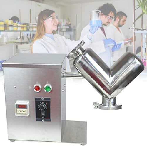 Image of Industrial Mixer for Powder and Granular Materials,Stainless Steel Small V-Type Laboratory Mixing Equipment,Dry Powder Mixing Machine,for Food/Feed/Industry