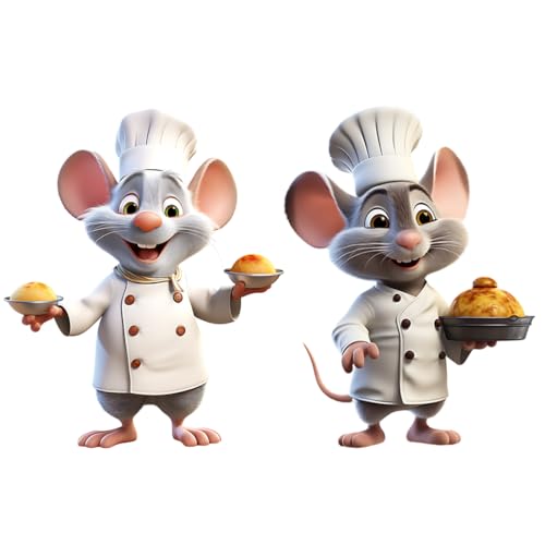 Ya en mundofriki.es: EIROVYA Pegatinas de pared con diseño de ratón, diseño de pequeño chef, para cocina, habitación infantil, decoración de pared con comida para habitación infantil, sala de estar y dormitorio, 2 piezas
