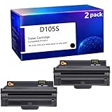 Compatible Toner Cartridge Replacement for D105S Black High-Yield (1500Pages) with Chip for Samsung ML-2545 ML-2525 ML-2525W SCX-4600 SCX-4623F SF-650 SF-650P Printers.(2black)