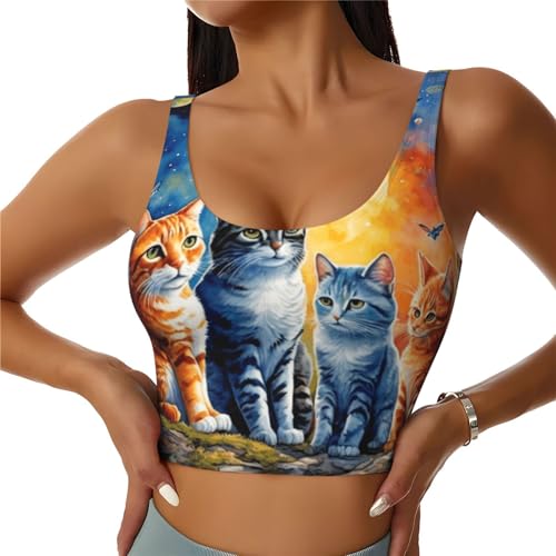 Women Girls Comfortable Sports Yoga Vest U-Shaped Back Athletic Tank Tops Shirts