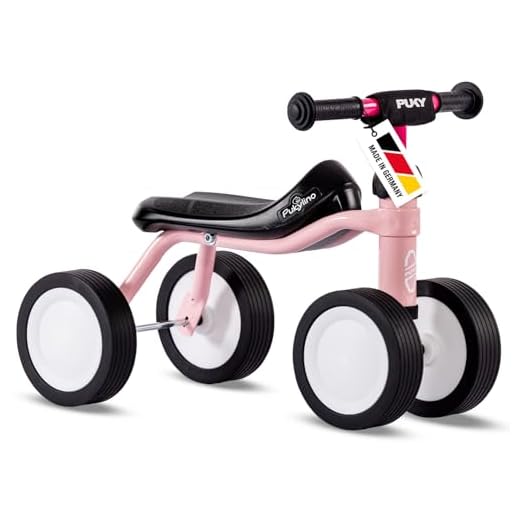 PUKY PUKYLINO Retro Rose | Indoor-Rutschfahrzeug Kinder ab 1 Jahr | Lauflernwagen | Babyspielzeug | Ergonomischer Sitz, Sicherheitslenkergriffe & Lenkerpolster | Pulverbeschichtung | Float-Laufräder