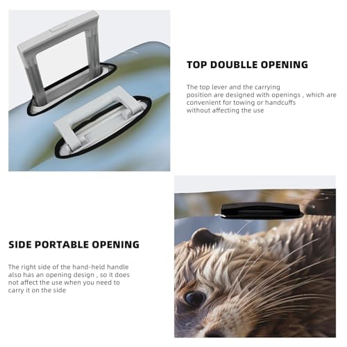 Elastic Travel Luggage Cover for Suitcase Tsa Approved Stretch Scratch-Resistant Suitcase Protector Cover Washable Otter Playing in The Water Baggage Covers Fits 18-32 Inch Luggage Case4