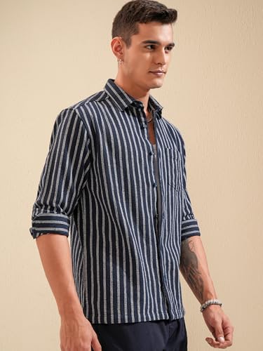 Image of Highlander Men's Striped Relaxed Fit HLSH016347