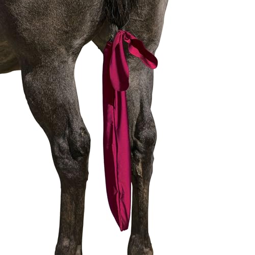 UltraFlex Lycra Tail Bag for Horses | 24" Long | UV Protection | Smooth Stretch Fit | Keeps Tails Clean & Braided | Package of 3 Tail Bags | Color Burgundy