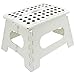 com-four® Escalón Plegable con Tacos de Goma - Taburete Plegable portátil con Capacidad de Carga de hasta 150 kg - Taburete Plegable para el hogar y la Oficina (31x22x22cm Blanco - 01 Pieza)