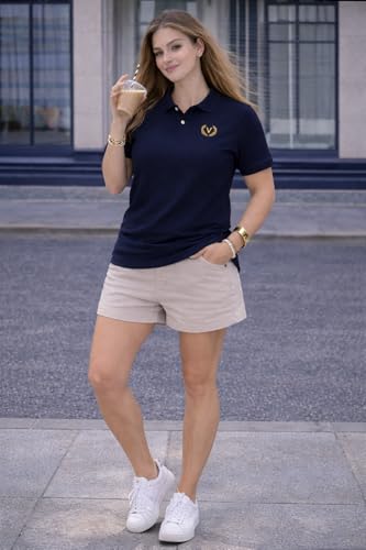 Image of Mack Jonney Women's Cotton Polo T-Shirt|Solid Regular Fit|Half Sleeve Collar T-Shirt for Casual Wear-MJ-32