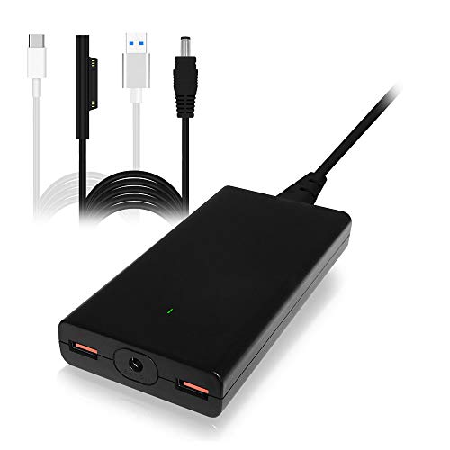 Batpower UL Slanke 15V 120W Surface Oplader voor Surface Book 2 Laptop Lader Stroomvoorziening Adapter Charger Surface Pro X 7 6 5 4 Go Surface 15V 6.33A 102W Oplader 1798 QC 3.0 USB poort -S120B
