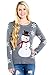 Women's Sequin Snowman Christmas Sweater - Gray Snowflake Embellished Christmas Sweater: Large