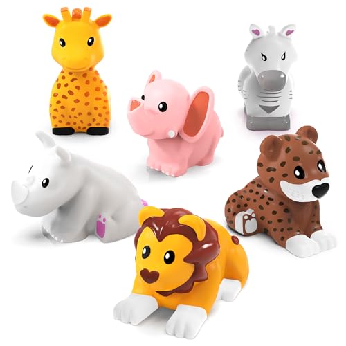 Tub Works® Savanna™ Mold Free Bath Toys, 6 Pack | Sealed, No Hole Bath Toys Design Keeps Moisture Out | Soft, Squeezable & Float on Water | Easy-Grip Baby & Toddler Bathtub Toys | Great Baby Pool Toys by Tub Works - Used condition - US$11.49
