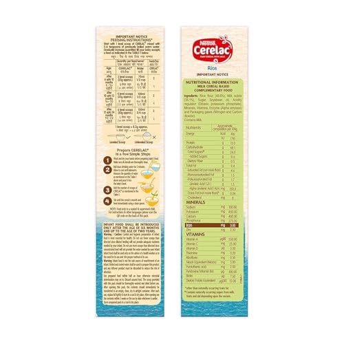 Image of CERELAC Baby Cereal with Milk, Rice, Stage 1, From 6 to 24 Months , Source of Iron & Protein , Bag-In-Box Pack 300g