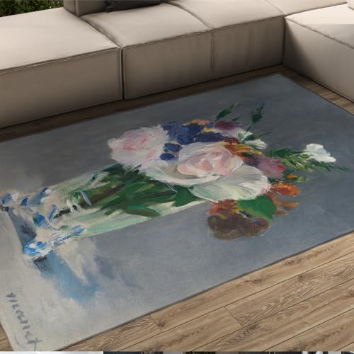 Tapis de bienvenue extérieur fleurs Manet antidérapant 90x120 - 2