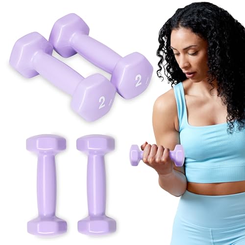 SPRI Deluxe Vinyl Coated Dumbbell Set (Dark Grey) - 15 lbs, Set of 2, Hand Weights for Muscle Toning, Step Aerobics, Strength Training, Professional-Grade Unisex Workout Equipment for Home & Gym