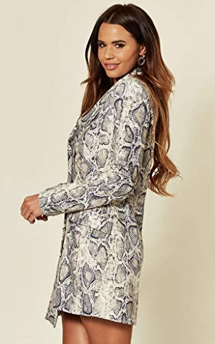 Image of UNIQUE 21 Women Luxe Stain Breasted Asymmetric Blazer Dress - Ladies Elegant Casual Work Office Events Blazer Dresses