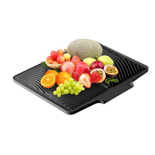 Alfombrilla de secado de platos inoxidable con orificios de drenaje rápidos 2