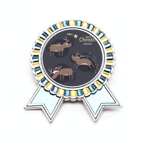 Broche renne de Noël élan métal taille M pour accessoire vêtement hiver