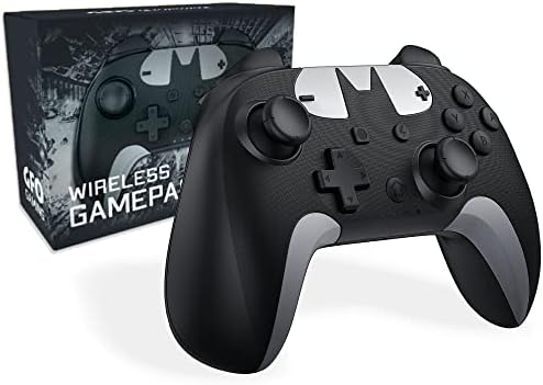 Wireless Controller Compatible with Nintendo Switch/Lite/OLED, Dark Knight Edition Remote Game Control with Turbo, Motion Control, HD Rumble - Black/Grey
