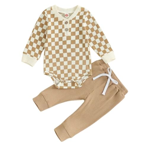 Hotfiary Infant Baby Layette Sets for Boys Girls Unisex Pant Set Long Sleeve Top and Jogger Newborn Fall Winter Outfits 0-24M