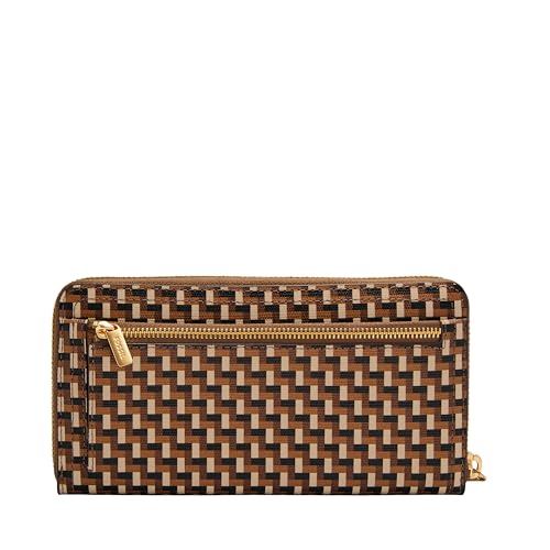 Image of Fossil Women's Logan Leather RFID-Blocking Zip Around Clutch Wallet with Wristlet Strap for Women